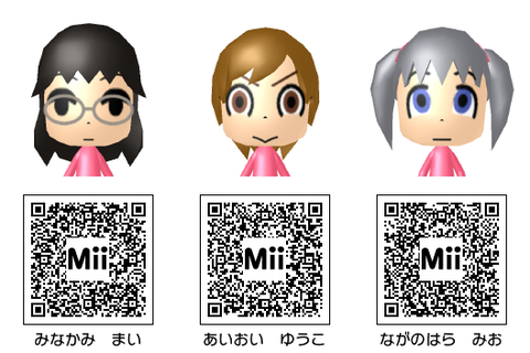 日常 に登場するキャラクターのmiiとqrコード Miiタレント アニメ